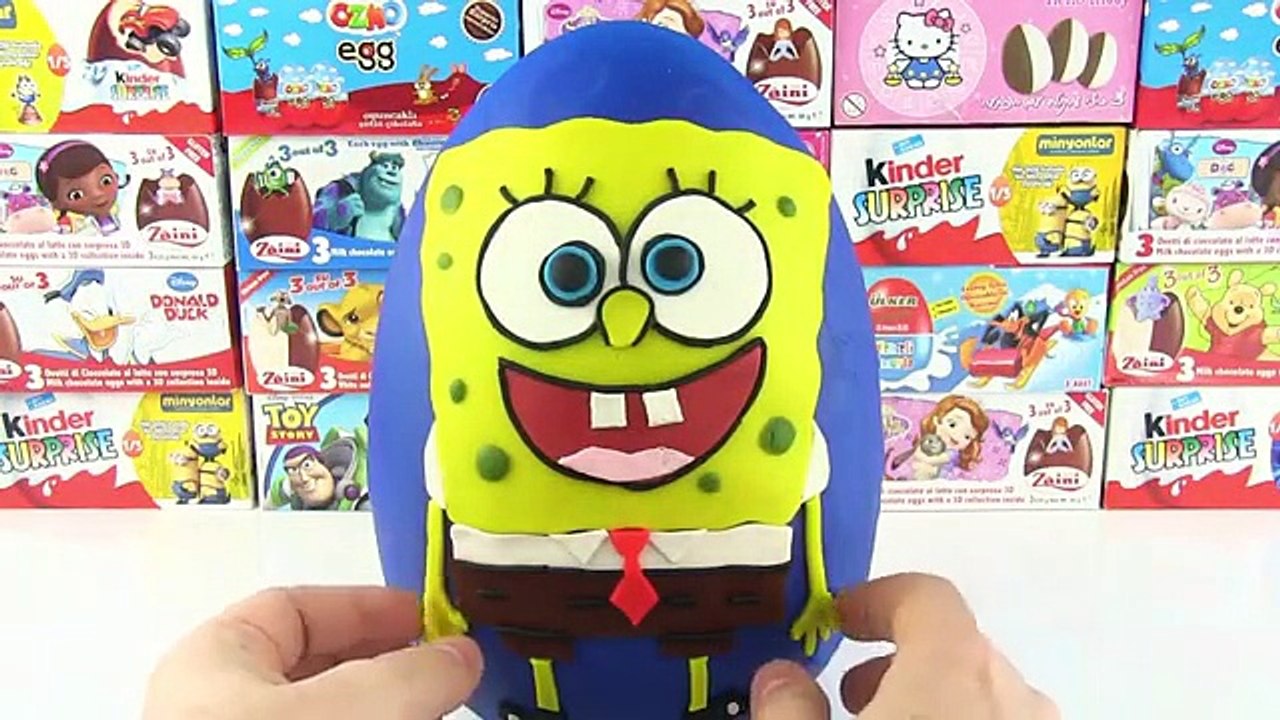 Sünger Bob DEV Sürpriz Yumurta Açma Oyun Hamuru Minecraft Zelfs Ben 10 Oyuncakları (Trend Videolar)