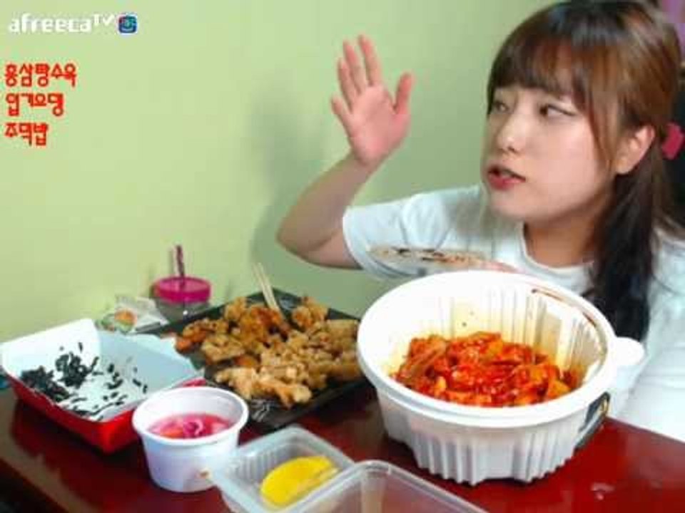 터민 엽기오뎅+주먹밥+탕수육 먹방