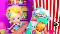 Barbie Doll Grocery Store Market Play[ s e ]t Shopkins sn 3 Blind Bag Toy Unboxing Cookie