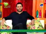 Reaction Of Shahid Afridi When Nadia Khan Asked Him About Kiss