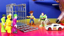 Disney Pixar Toy Story Car McQueen Saves Buzz Lightyear From Imaginext Joker Bad Guy Warri
