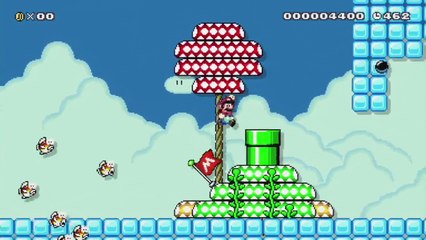 Super Mario Maker - Viewer Levels - Name: "Mario on the Sea(Dont touch Ice)" - ID: 9EBA-0000-019F-BEA5