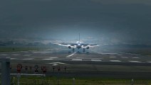 Crosswind landing B777,B767,B737,Embraer170,CRJ200,DHC8,SAAB340B at OSAKA International Airport  Video Arts