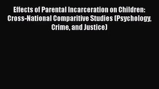 [PDF Download] Effects of Parental Incarceration on Children: Cross-National Comparitive Studies