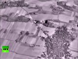 Combat cam: Russian airstrikes target gasoline trucks convoy in Aleppo province
