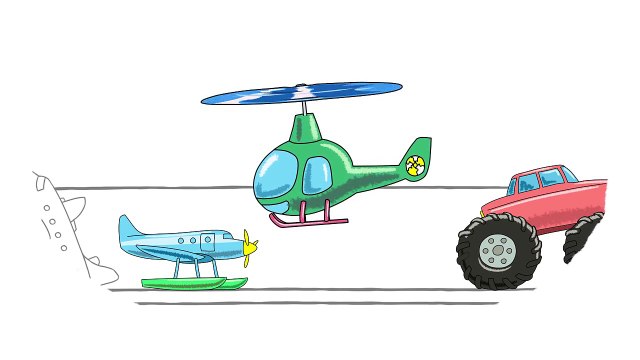 Мультик - Раскраска. Учим Цвета - Мультик про игрушечные машинки - Магазин игрушек