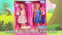 Barbie Gets PlayDoh Equestria Girl Makeover, Fluttershy, Rainbow Dash. DisneyToysFan.