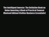 [PDF Download] The Intelligent Investor: The Definitive Book on Value Investing. A Book of