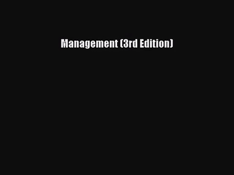 [PDF Download] Management (3rd Edition) [PDF] Online