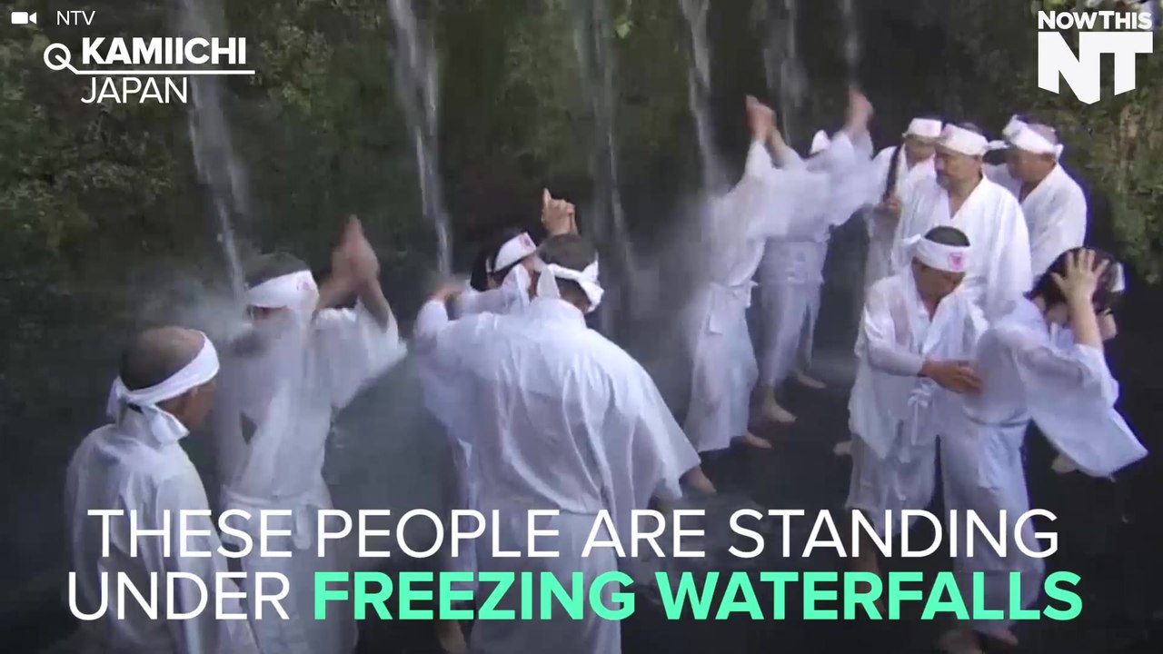 40 People Cleansed Themselves Under Freezing Waterfalls