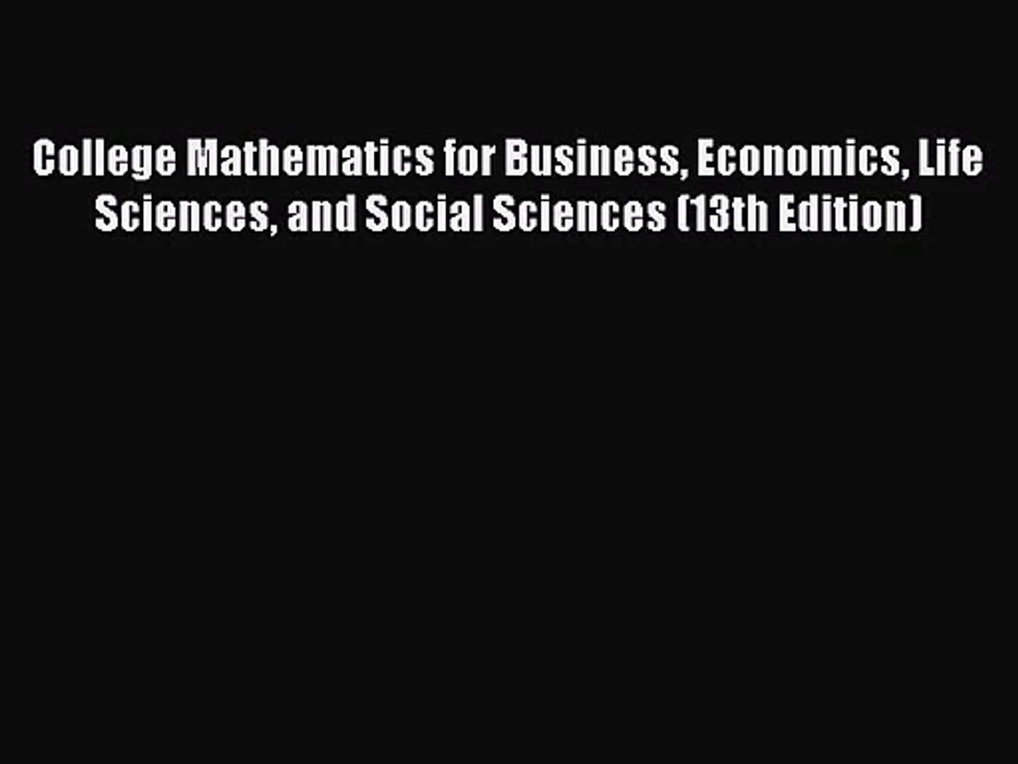 PDF) Mathematics in the Life Sciences