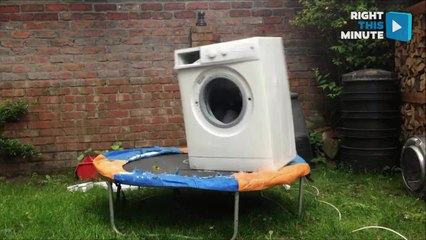 Finally, a YouTube Channel Full of Washing Machines Loaded With Bricks on Trampoline
