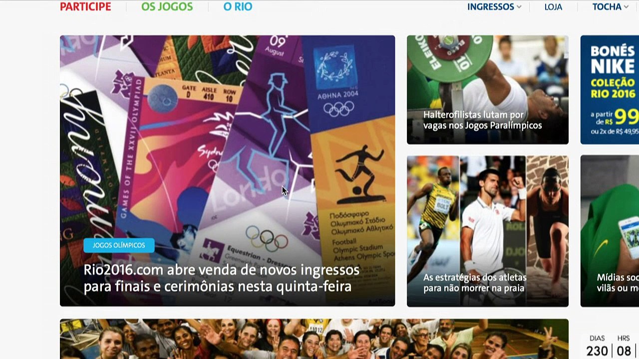 Novo lote de ingressos para os Jogos Olímpicos