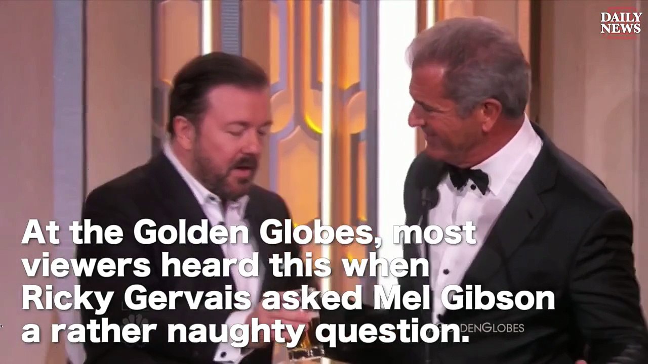 UNCENSORED: Ricky Gervais asks Mel Gibson raunchy question