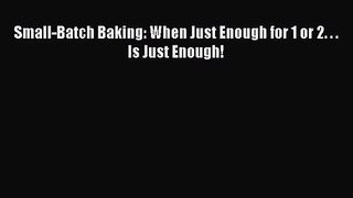 Read Small-Batch Baking: When Just Enough for 1 or 2. . . Is Just Enough! PDF Free