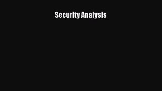 [PDF Download] Security Analysis [Download] Online