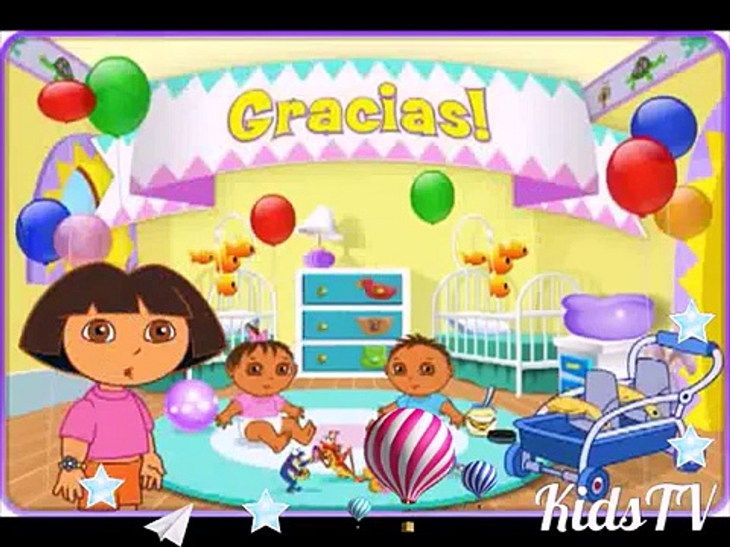 ⁣мультик cartoons Dora Playtime with the Twins for little girls