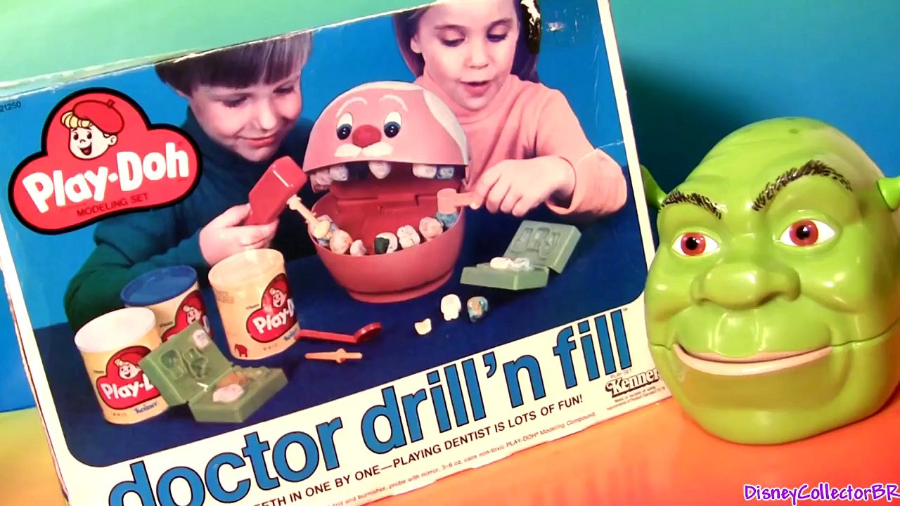 Play Doh Doctor Drill n Fill Dentist Shrek Rotten Root Canal Dentista Vintage Play Dough