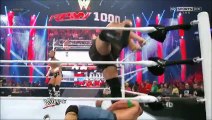 The Rock saves John Cena and gets attacked by CM Punk at 1000th Episode of RAW 7_23_12
