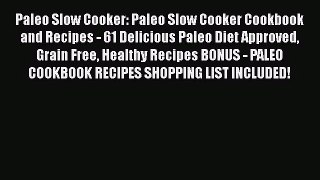 Read Paleo Slow Cooker: Paleo Slow Cooker Cookbook and Recipes - 61 Delicious Paleo Diet Approved