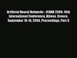 [PDF Download] Artificial Neural Networks - ICANN 2006: 16th International Conference Athens