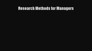 [PDF Download] Research Methods for Managers [PDF] Online