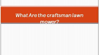 craftsman lawn mower
