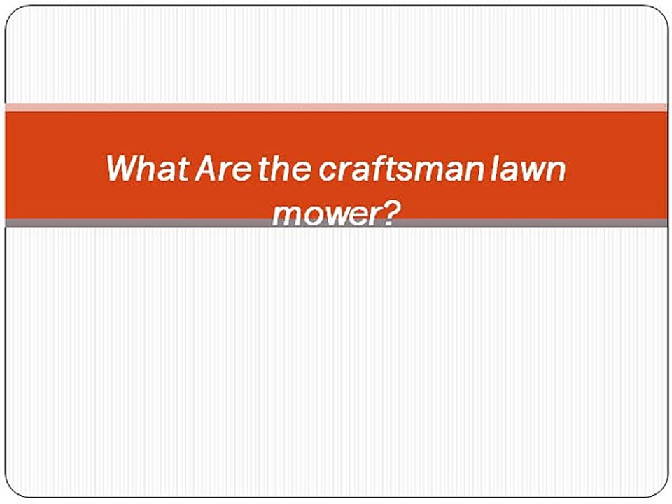 craftsman lawn mower