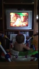 10 month old hysterically laughing at Pixar short animation