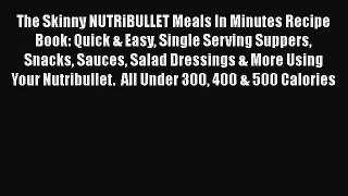 Download The Skinny NUTRiBULLET Meals In Minutes Recipe Book: Quick & Easy Single Serving Suppers