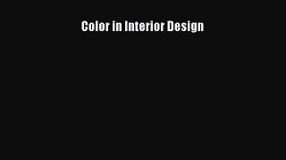 [PDF Download] Color in Interior Design [Download] Online