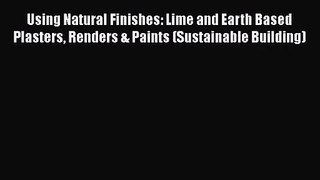 Read Using Natural Finishes: Lime and Earth Based Plasters Renders & Paints (Sustainable Building)