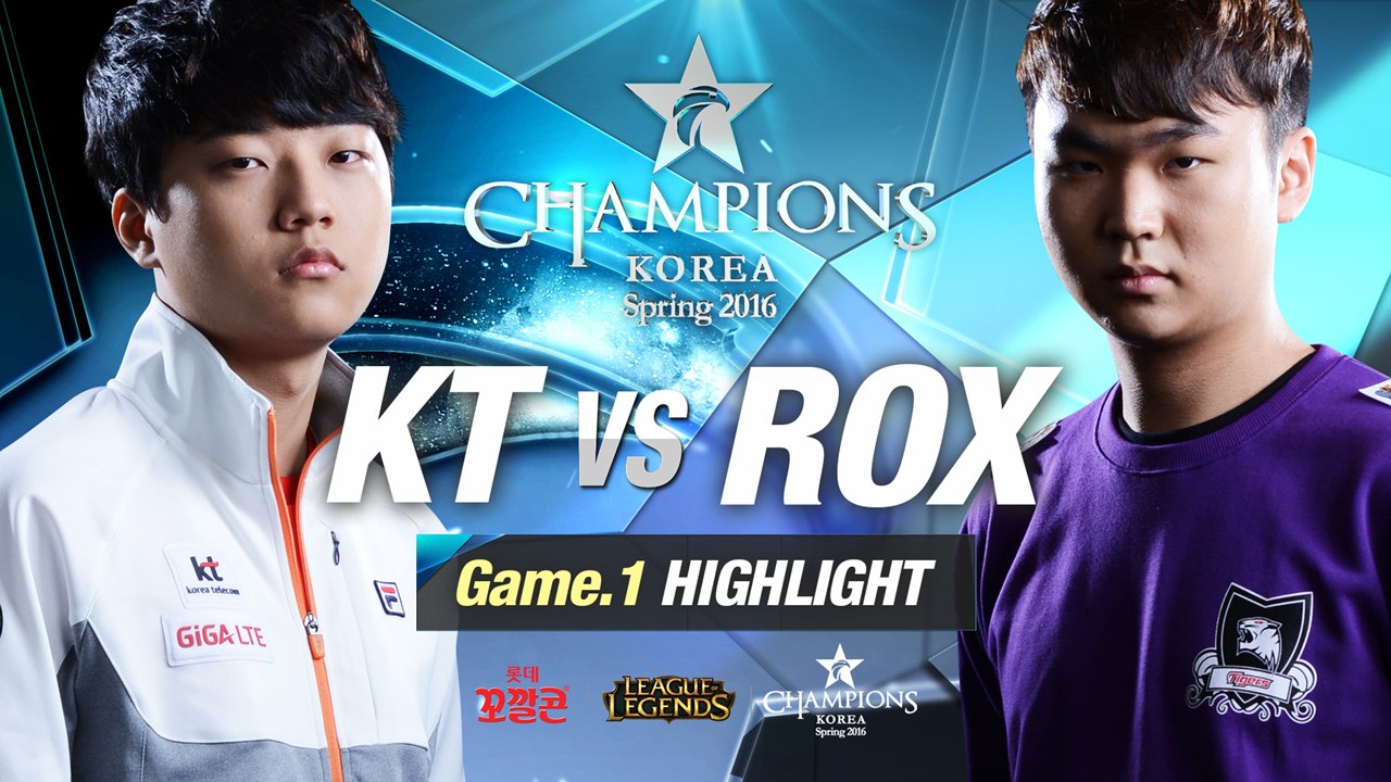 [H/L 2016.01.21] KT vs ROX Game 1 - RO1 l 롯데 꼬깔...