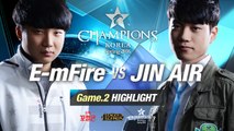 [H/L 2016.01.20] E-mFire vs JIN AIR Game 2 - RO1 l 롯데 꼬깔콘 LoL Champions Korea Spring 2016