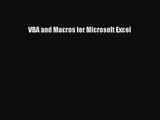 [PDF Download] VBA and Macros for Microsoft Excel [Download] Online