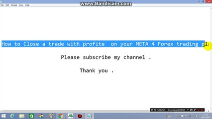 How to Close a trade with profite  on your META 4 Forex trading platform