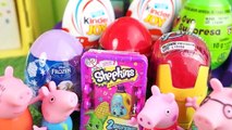 Pig George e Peppa Pig Abrindo Ovos Surpresas Kinder Frozen Shopinks Super Heróis Surprise Eggs