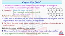 Properties of Solids , Classification Of Solids &  Crystal Lattice