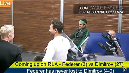 Federer and Dimitrov watch Sharapova