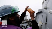 U.S. Navy launches first biofuel-powered warships