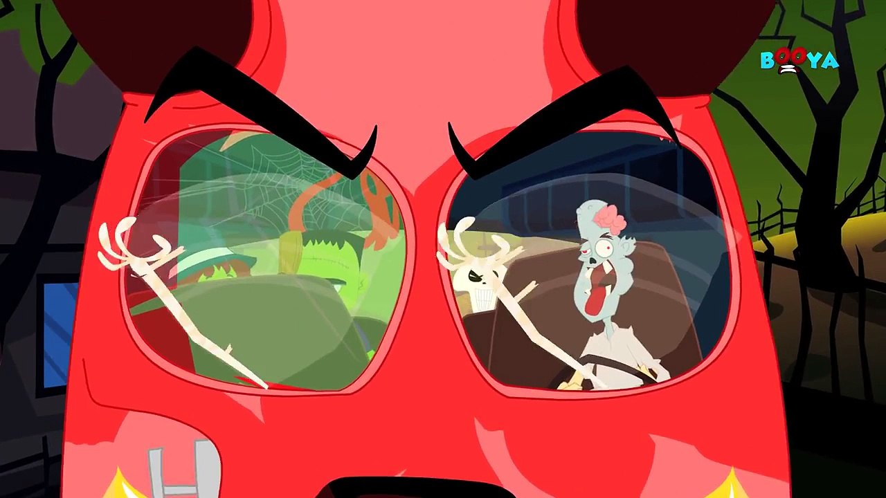 Wheels On The Bus | Scary Rhymes With Lyrics For Children | Halloween Songs For Kids