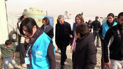 UN refugee chief visits informal camp in Lebanon
