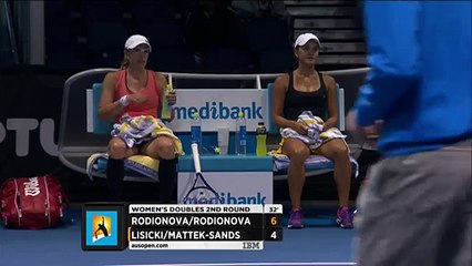 Rodionova/Rodionova v Lisicki/Mattek-Sands highlights (2R) (720p Full HD)