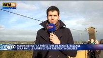 La RN12 bloquée dans les deux sens par les agriculteurs bretons