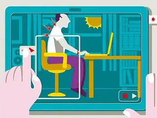 The correct position in front of the computer. Interesting message!