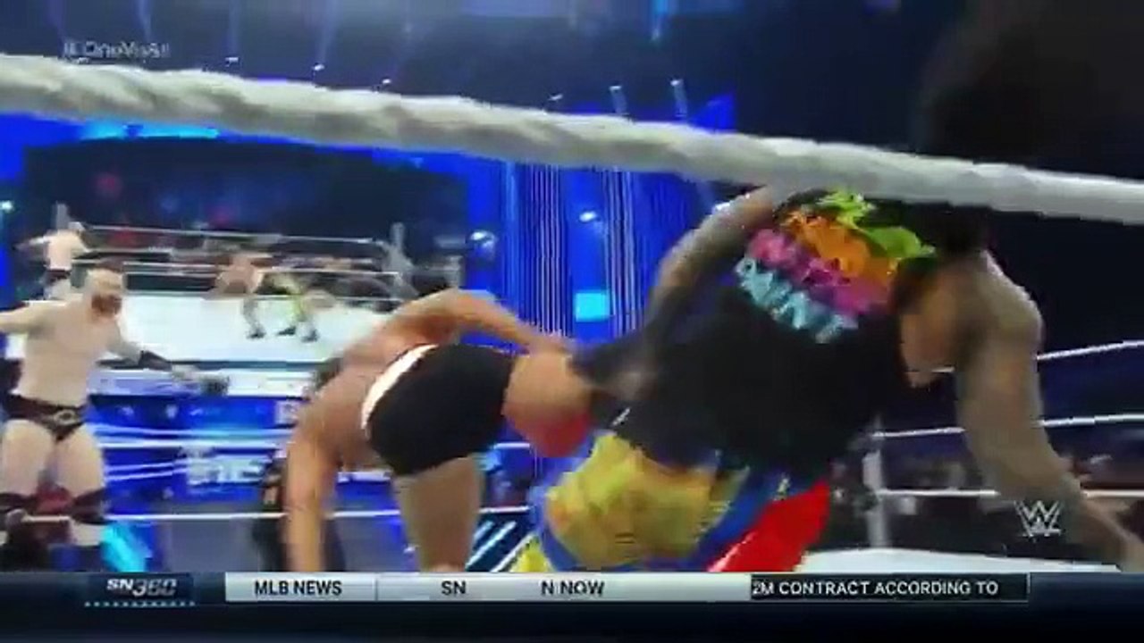 wwe smackdown 21 January 2016 - One vs All, Wyatt Family attacks Roman Reigns