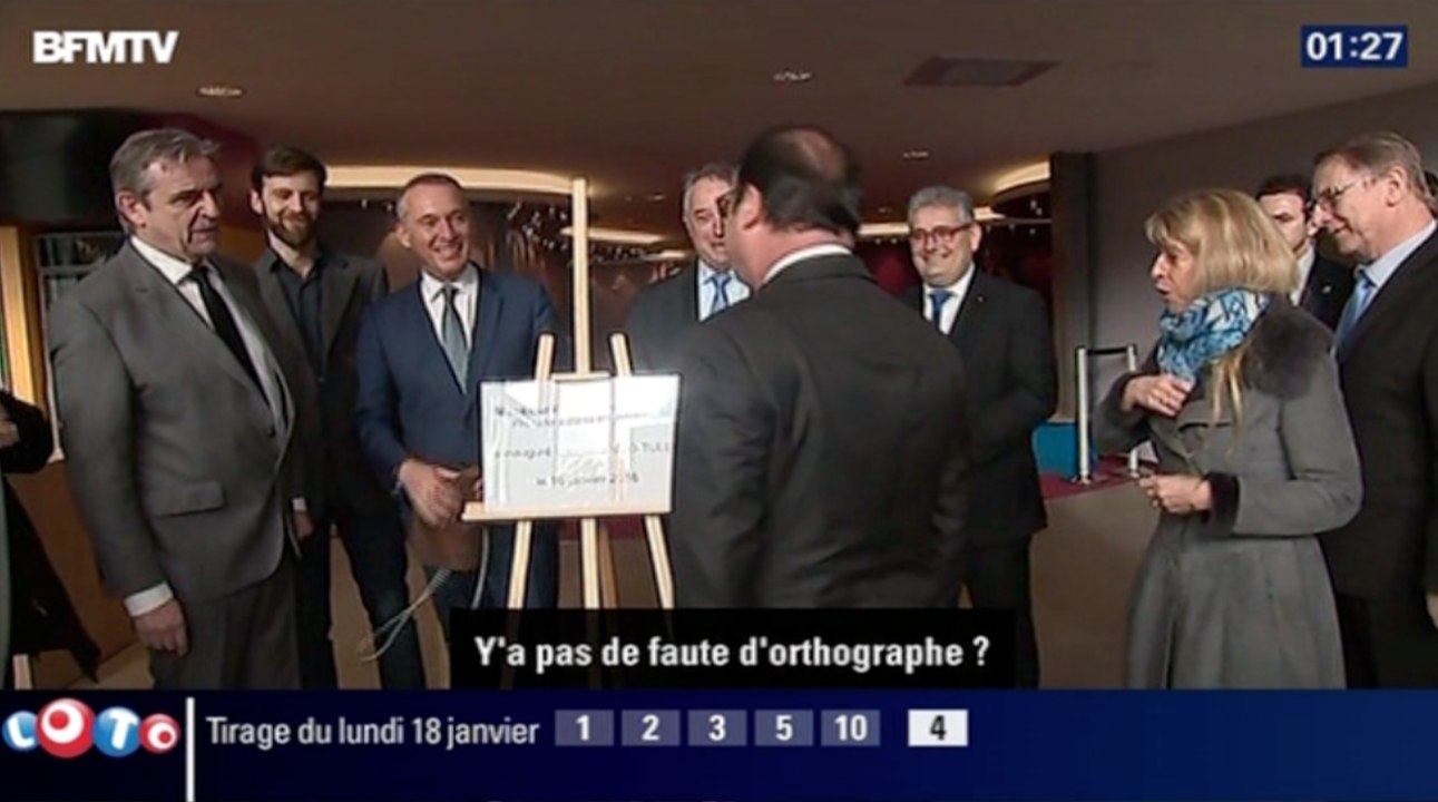 François Hollande vérifie l'orthographe d'une plaque commémorative ! Zap actu de la semaine 23/01/16