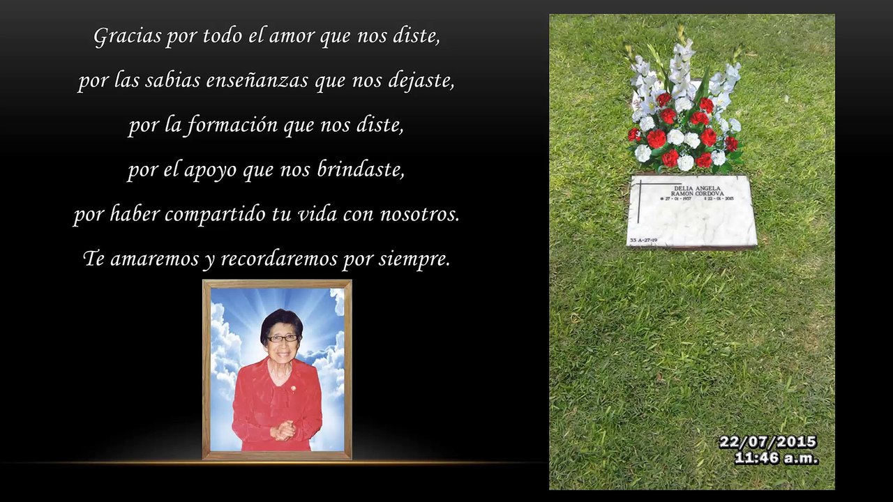 Recuerdo de misa 2016 Delia Ramon Cordova
