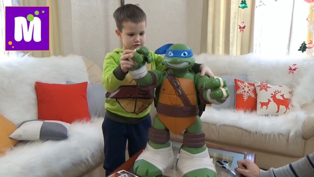 Мистер Макс . Гигантский Черепашка Ниндзя Леонардо Трансформер распаковка Giant TMNT Leonardo Transforms Playset