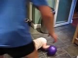 Cute Baby Laughing At Balloon When Kicked At Him